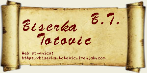 Biserka Totović vizit kartica